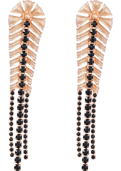 Küpeler1 Za Yeni Altın Renk Yaprak Kolye Kolye Kadın Parti Rahat Takı Için (Yurt Dışından)