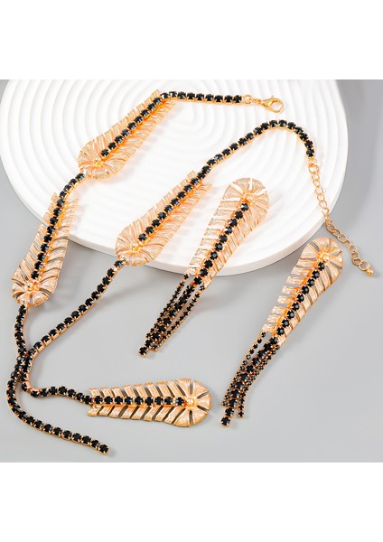 Küpeler1 Za Yeni Altın Renk Yaprak Kolye Kolye Kadın Parti Rahat Takı Için (Yurt Dışından) fırsatları