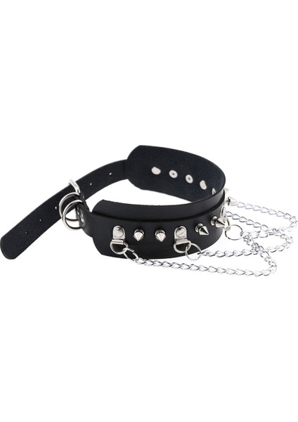 Sarı Gotik Pu Deri Gerdanlık Kolye Kadın Erkek Kız Erkek Için-Punk Rock Gerdanlık Zincir Metal Kolye Cadılar Bayramı Partisi Kostüm Için (Yurt Dışından)