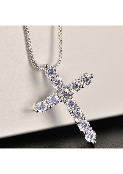 45CM Tarzı X00008 Knock 5A Zirkonya Çapraz Kolye Kolye Moda Gelin Düğün Kolye Kadınlar Için Clalver Renk Zirkon Taş Takı (Yurt Dışından) fiyatları