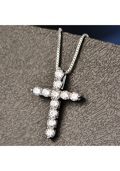 45CM Tarzı X00008 Knock 5A Zirkonya Çapraz Kolye Kolye Moda Gelin Düğün Kolye Kadınlar Için Clalver Renk Zirkon Taş Takı (Yurt Dışından) modelleri