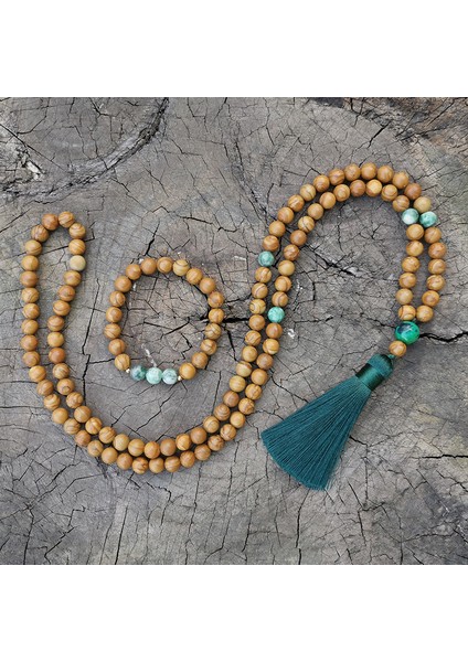 Altın Rengi 8mm Ahşap Tahıl Kumtaşı, Qinghai Yeşim Japa Mala Seti, Meditasyon Mala, Namaste Yoga Takı, Budist Mala Namaz Boncuk, 108 Mala Boncuk (Yurt Dışından) fiyatları