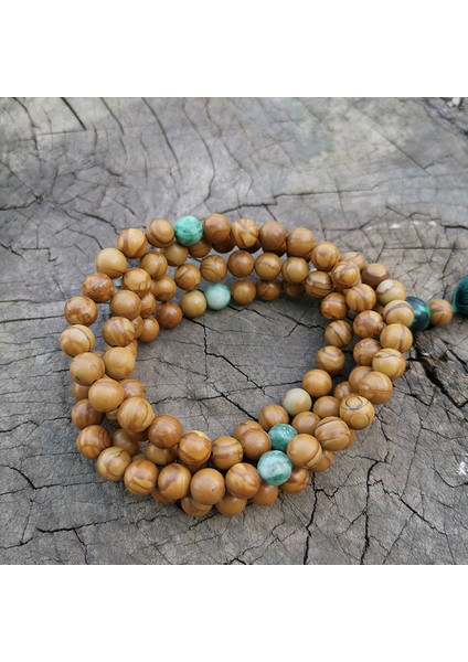 Altın Rengi 8mm Ahşap Tahıl Kumtaşı, Qinghai Yeşim Japa Mala Seti, Meditasyon Mala, Namaste Yoga Takı, Budist Mala Namaz Boncuk, 108 Mala Boncuk (Yurt Dışından) fırsatları