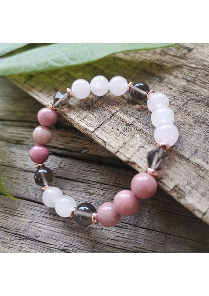 Bileklik 8mm Rhodonite Obsidyen Kristal Taş Boncuk, Gül Kuvars Kolye, Dua Bileklik, Aşk Şifa, Meditasyon, 108 Mala Boncuk Kolye (Yurt Dışından)