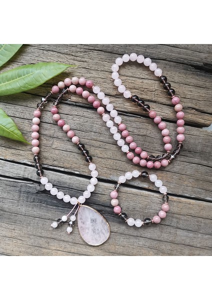Bileklik 8mm Rhodonite Obsidyen Kristal Taş Boncuk, Gül Kuvars Kolye, Dua Bileklik, Aşk Şifa, Meditasyon, 108 Mala Boncuk Kolye (Yurt Dışından) fiyatları