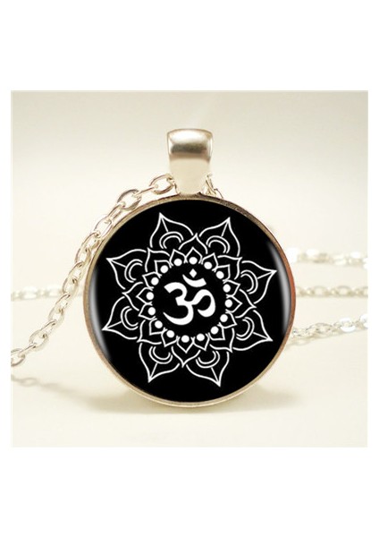 Siyah Stil No.19 Boyutu Budizm Mandala Logo Kolye Kolye Om Yoga Sanat Çakra Kutsal Geometri Kolye Dini Takı Muska Kolye Hz1 (Yurt Dışından)