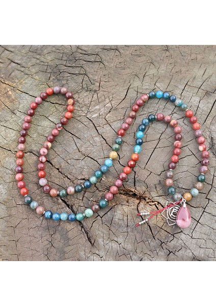 Altın Rengi 8mm Mookaitet, Hint Akik, Boyalı Yeşil Oniks, Güçlü Çakra Şifa Japamala Kolye, Meditasyon Mala, Naturalala Boncuk (Yurt Dışından) fiyatları