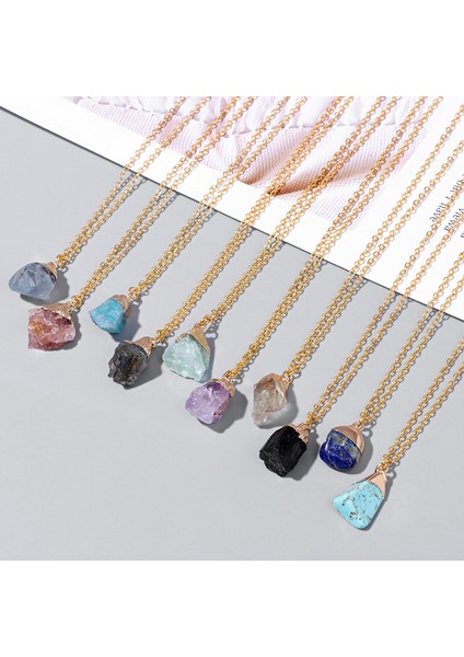 Labradorit Minimalist Şık Kadın Erkek Kolye Doğal Kristal Taş Kolye Boncuk Kolye Narin Güzel Oval Charm Gerdanlık Ins Takı (Yurt Dışından)