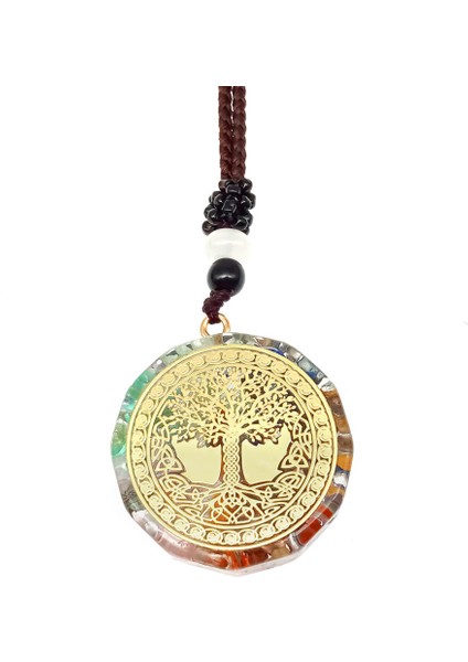 65CM Tarzı No.14 Boyutu Chakela Charm Yedi Çakra Şifa Kolye Kadın Erkek Renkli Doğal Taş Geometrik Kolye Halat Zincir Kolye Moda (Yurt Dışından)