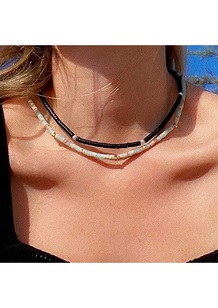 ZY2114A-02 Yeni Moda Doğal Renkli Taş Boncuk Kolye Kadın Basit Femme Takı Aksesuarları Parti Gerdanlık Klavikula Kolye Hediye (Yurt Dışından) indirimleri