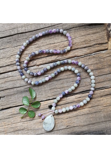Kolye 8mm Kordiyerit Ametist Taş Boncuk, Labradorit Kolye, Dua Bileklik, Barış ve Meditasyon Kolye, Şifa Takı, Yoga Boncuk (Yurt Dışından)