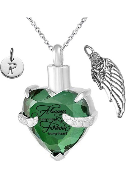 Ben Tarzım P Melek Kanatları ve 26 Harfler Kolye Anıt Külleri Urn Kolye Mayıs Birthstone Kristal Hatıra Kremasyon Külleri Urn Takı (Yurt Dışından)