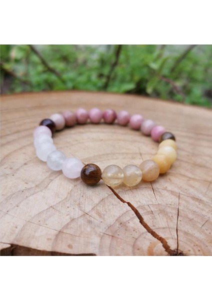 Altın Rengi 8mm Rhodonite, Kaplan Gözü Japa Mala Seti, Koruyucu, Meditasyon Mala, Namaste Yoga Takı, Budist Mala Tespih, 108 Mala Boncuk (Yurt Dışından)