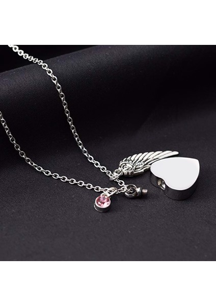 Stili Özelleştir Ağustos Kalp Urn Kolye ile Külleri Için 12 Doğum Taşları Melek Kanatları Kremasyon Kolye Anıt Külleri Urn Moda Takı Hatıra (Yurt Dışından) fırsatları