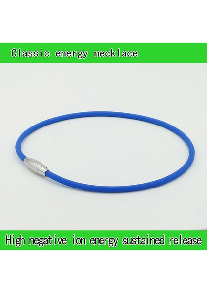 45CM Tarzı Mavi Su Geçirmez ve Ter Önleyici Iyon Dengesi Manyetik Terapi Sağlık Silikon Turmalin Kolye (Yurt Dışından)