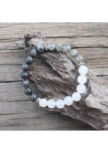 Altın Rengi 8mm Doğal Taş Boncuk, Labradorit, Beyaz Taş, Spindrift, Japamala Setleri, Manevi Takı, Meditasyon, Ilham Verici, 108 Mala Boncuk (Yurt Dışından)