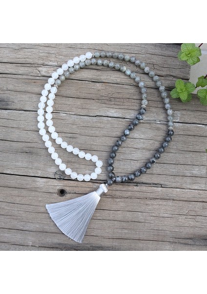 Altın Rengi 8mm Doğal Taş Boncuk, Labradorit, Beyaz Taş, Spindrift, Japamala Setleri, Manevi Takı, Meditasyon, Ilham Verici, 108 Mala Boncuk (Yurt Dışından) modelleri