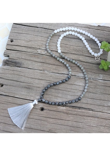 Altın Rengi 8mm Doğal Taş Boncuk, Labradorit, Beyaz Taş, Spindrift, Japamala Setleri, Manevi Takı, Meditasyon, Ilham Verici, 108 Mala Boncuk (Yurt Dışından) indirimleri