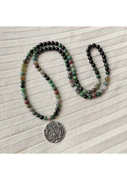 Bileklik 8mm Taş Boncuk, Lotus Kolye, Hint Oniks, Yakut Zoisit, Özel Yapım Mala Setleri, Manevi Takı, Meditasyon, Ilham Verici (Yurt Dışından) fiyatları