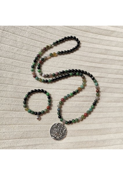 Bileklik 8mm Taş Boncuk, Lotus Kolye, Hint Oniks, Yakut Zoisit, Özel Yapım Mala Setleri, Manevi Takı, Meditasyon, Ilham Verici (Yurt Dışından) modelleri