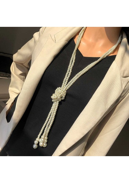 N1651 Klasik Çok Yönlü Kore Inci Kazak Zinciri Kabak Kolye Moda Uzun Kolye 2 Karışık Toplu Aksesuarlar (Yurt Dışından) fiyatları