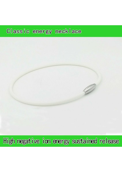 50CM Tarzı Beyaz Su Geçirmez ve Ter Önleyici Iyon Dengesi Manyetik Terapi Sağlık Silikon Turmalin Kolye (Yurt Dışından)