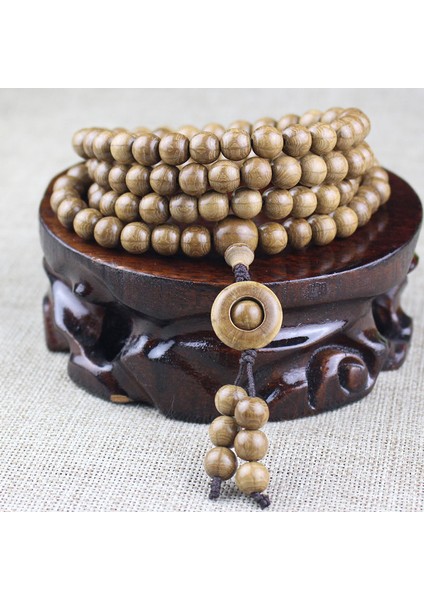 8 mm Wutai Dağı Altı Yol Ahşap Bilezik 108 Buda Boncuk Namaz Boncuk Mala Kolye (Yurt Dışından)