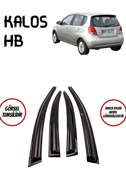Chevrolet Kalos Hb Cam Rüzgarlığı 4lü Parlak Siyah