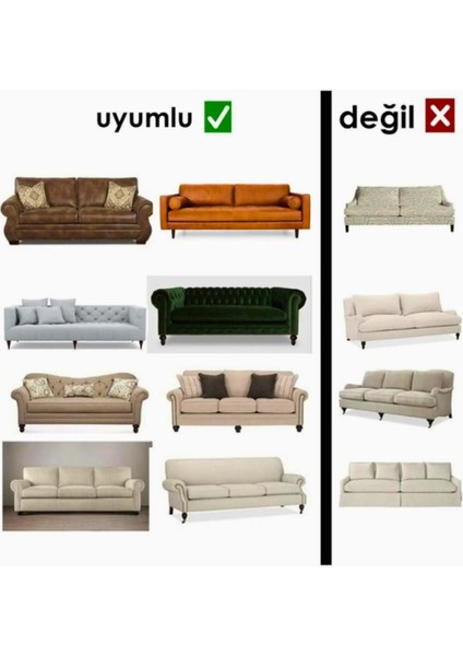 Amor Home Amorhome Krem Tek Parça Lastikli Üçlü Koltuk Örtüsü - Kanepe Örtüsü 180 x 230 Esnek, Jakarlı