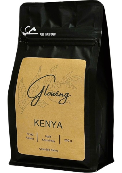 Kenya Hafif Kavrulmuş Çekirdek Kahve (Öğütülmemiş) Arabica 250 gr