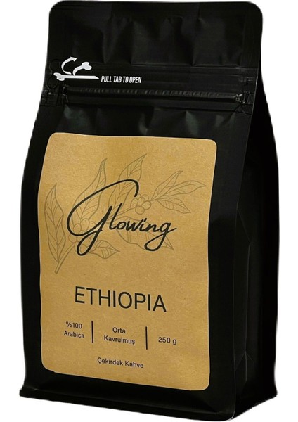 Ethiopia Orta Kavrulmuş Çekirdek Kahve (Öğütülmemiş) Arabica 250 gr