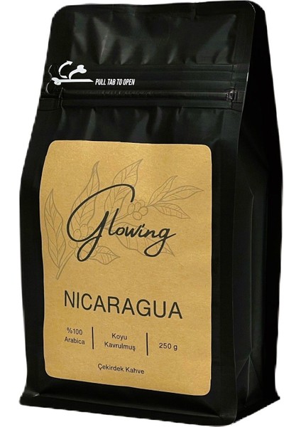 Nicaragua Koyu Kavrulmuş Çekirdek Kahve (Öğütülmemiş) Arabica 250 gr