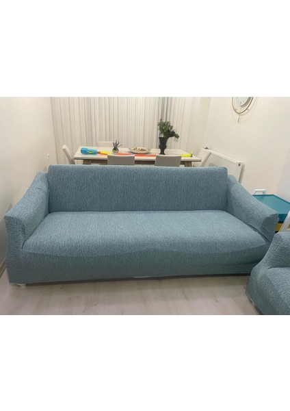 Amor Home Amorhome Mint 3-3-1-1 Lastikli Jakarlı Koltuk Örtüsü - Kanepe Örtüsü Takımı 180 x 230 Esnek, 4 Parça