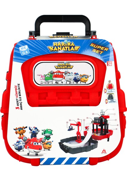 Çantalı Süper Garaj Set Kırmızı
