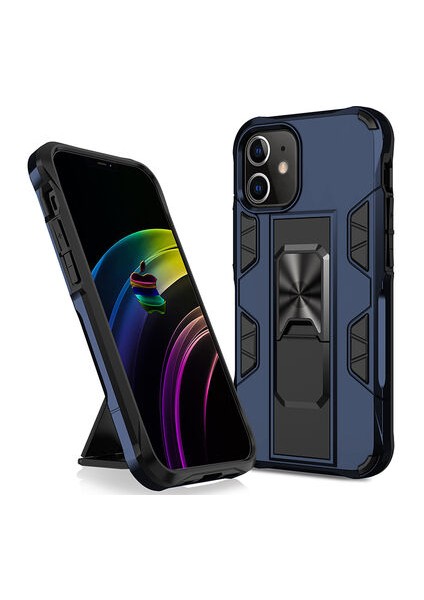 iPhone 12 Stantlı ve Tam Koruma Sağlayan Şık Volve Premium Sert Silikon Kılıf