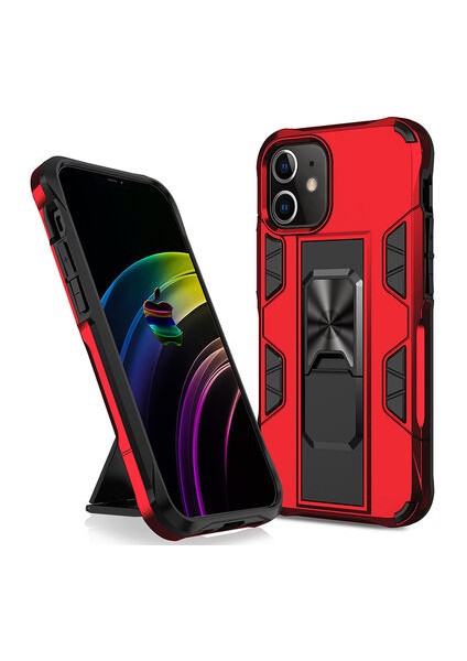 iPhone 12 Mini Stantlı ve Tam Koruma Sağlayan Şık Volve Premium Sert Silikon Kılıf