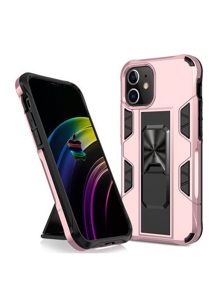 iPhone 12 Pro Max Stantlı ve Tam Koruma Sağlayan Şık Volve Premium Sert Silikon Kılıf