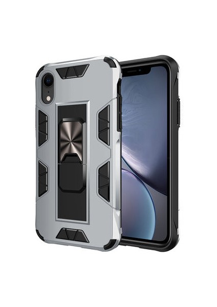 iPhone Xr Stantlı ve Tam Koruma Sağlayan Şık Volve Premium Sert Silikon Kılıf