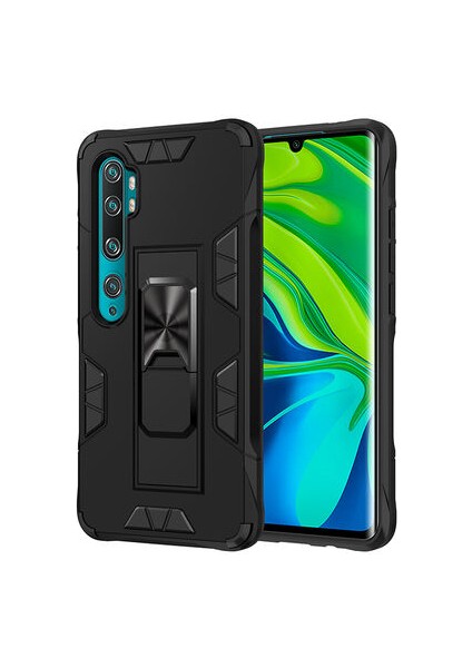 Xiaomi Mi Note 10 Lite Stantlı ve Tam Koruma Sağlayan Şık Volve Premium Sert Silikon Kılıf