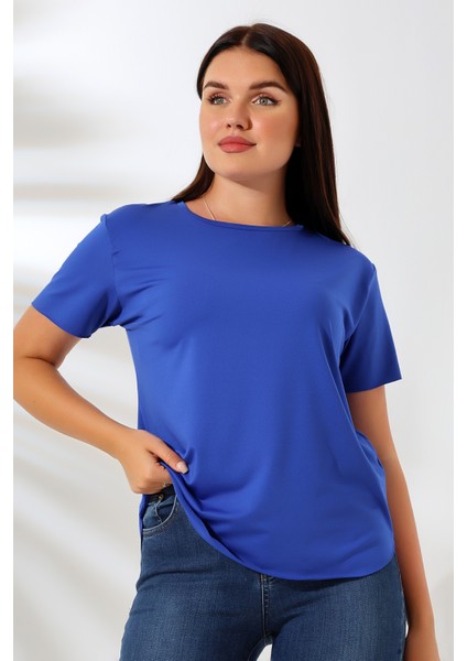 Kısa Kol Yumuşak Dokulu Dökümlü T-Shirt 21638 Saks fiyatları