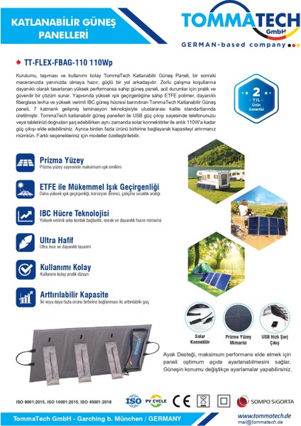Easy Life 110WP Katlanır Güneş Paneli