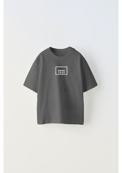 Bring Your Game Yazılı Futbol Tasarım Baskılı Füme Çocuk T-Shirt fiyatları