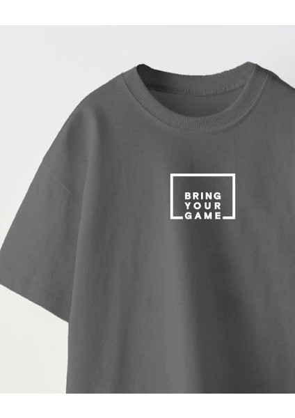 Bring Your Game Yazılı Futbol Tasarım Baskılı Füme Çocuk T-Shirt fırsatları