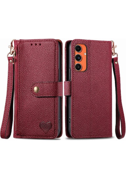 Samsung Galaxy C55 5g Için Flip Case Cüzdan Aşk Deri Kılıf Fermuar (Yurt Dışından)