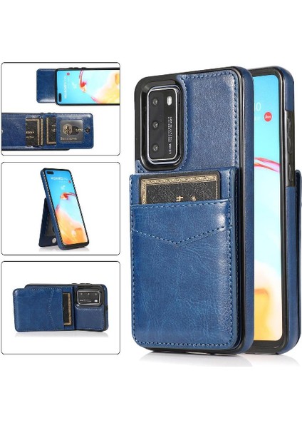Huawei P40 Manyetik Toka Kickstand Vaka Cüzdan Kartı ile Uyumlu (Yurt Dışından)