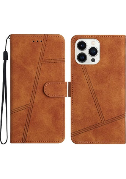 IPhone 13 Için Flip Case Pro Max Tam Koruma Bilek Kayışı Cüzdan Pu Flip (Yurt Dışından)
