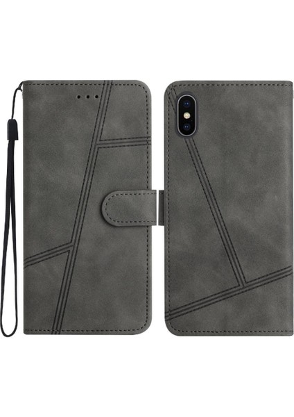 IPhone Xs Max Için Flip Case Kart Yuvaları Tutucu Manyetik Kapak Folio Bilek Pu (Yurt Dışından)
