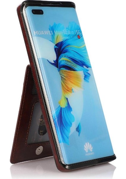 Mellow Shop Huawei Mate 40 Kart Tutucu ile Uyumlu Premium Deri Çanta Cüzdan (Yurt Dışından)