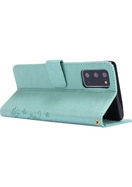 Samsung Galaxy Not 20 Için Pu Deri Bilek Kayışı Kickstand Kart Durumda (Yurt Dışından)
