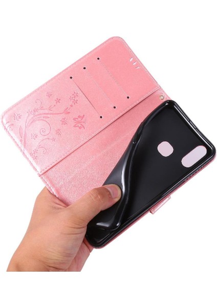 Samsung Galaxy A10S Kickstand Manyetik Kapatma Pu Deri Için Filp Durumda (Yurt Dışından)